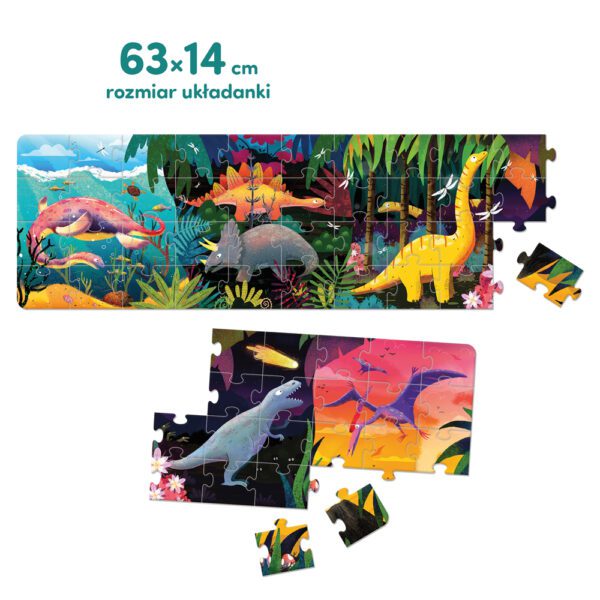 długie puzzle dinozaury tyranozaur triceratops