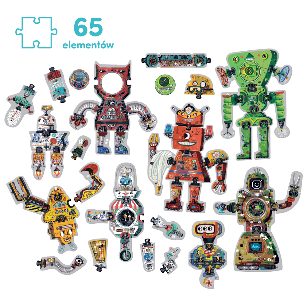 puzzle kreatywne roboty wymienne elementy