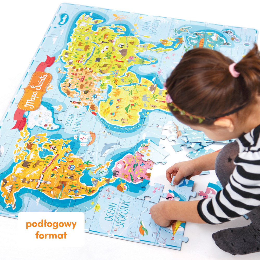 puzzle podłogowe Mapa świata