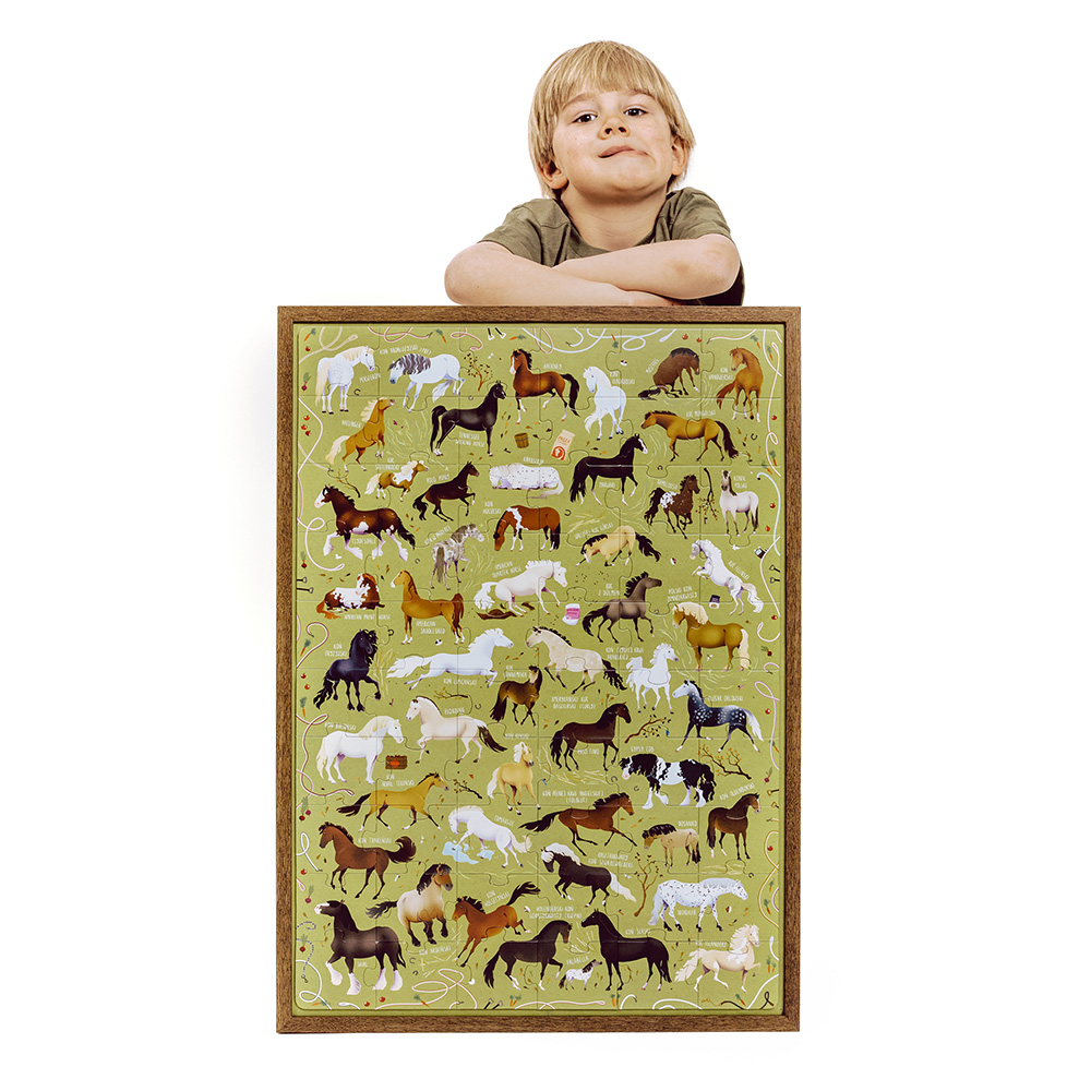 Puzzlove konie puzzle dla dzieci 4+ puzzle rodzinne 60 elementów ukladanka i dekoracja pokoju