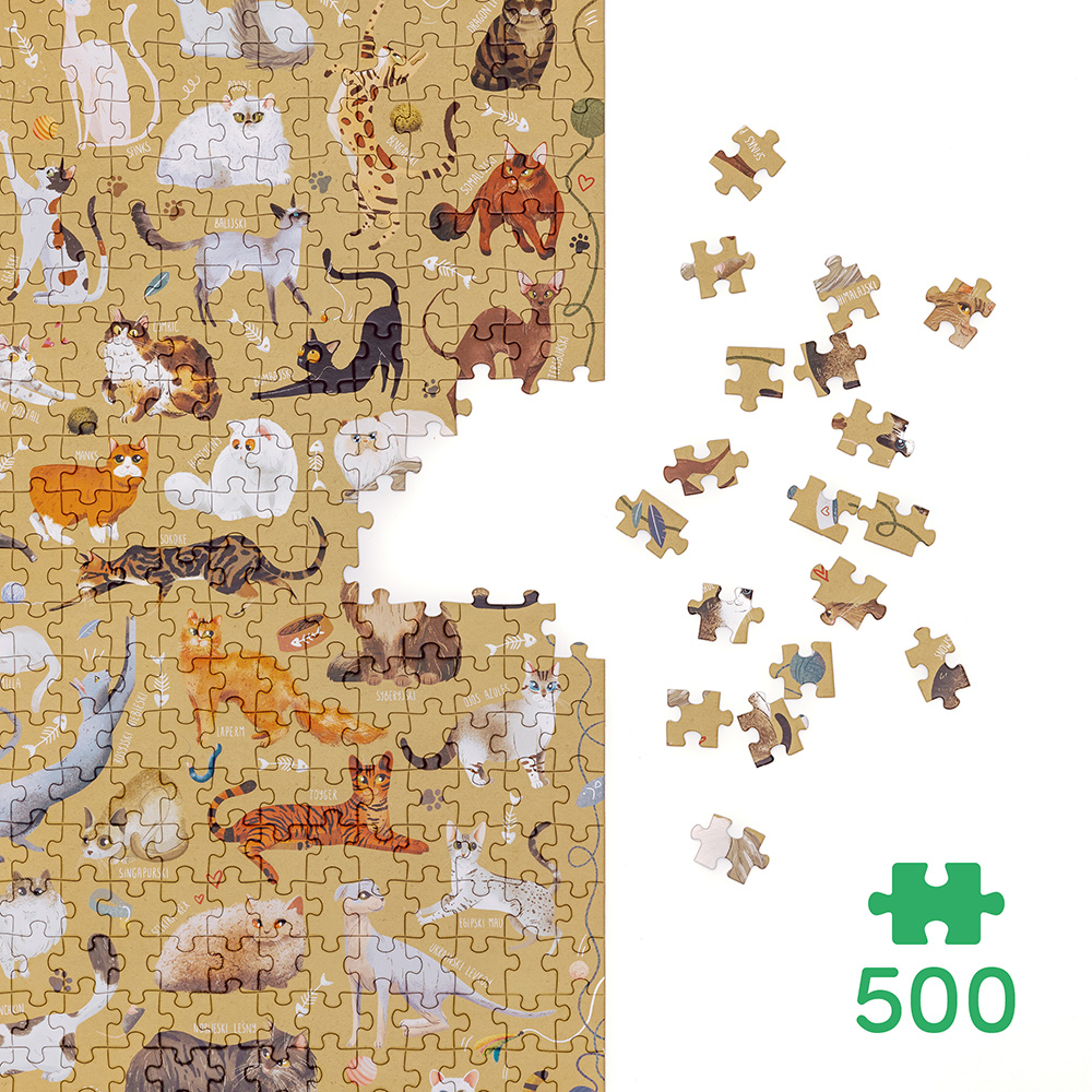 Puzzlove koty puzzle koty 500 elementów dla pasjonatow