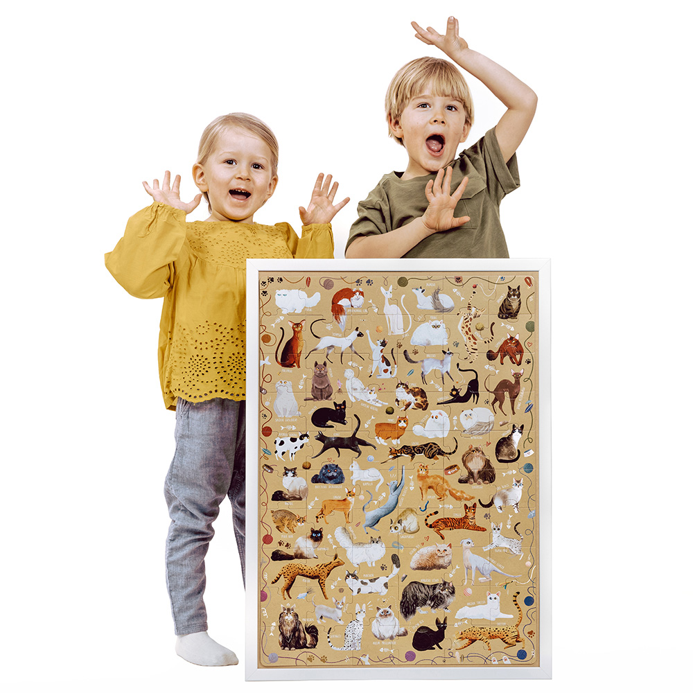 Puzzlove koty puzzle dla dzieci 4+ 60 elementow duze puzzle podlogowe