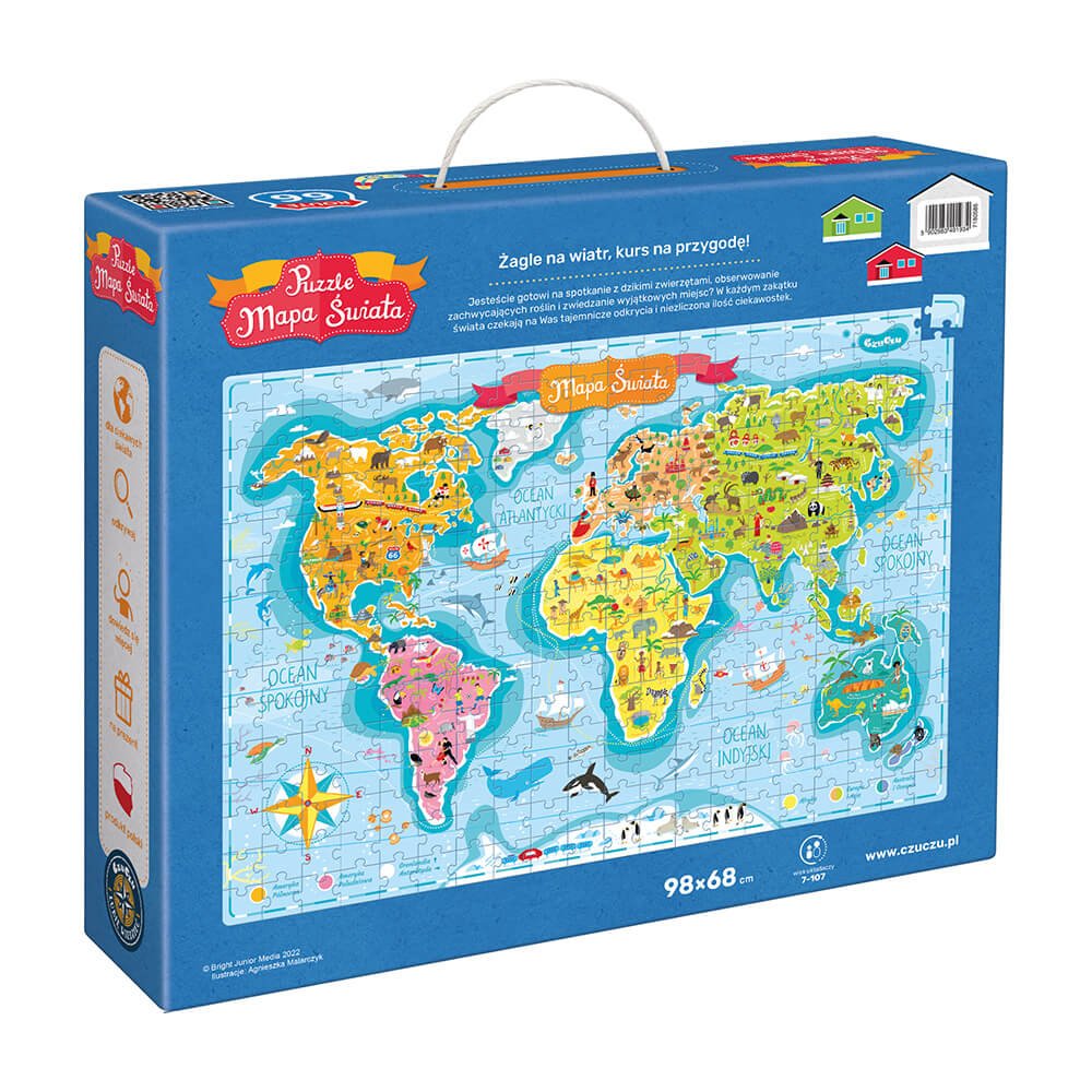 Weltkarte czuczu Puzzle 48x32cm Unterhaltung Spiele & Rätsel Puzzles CzuCzu Puzzles 