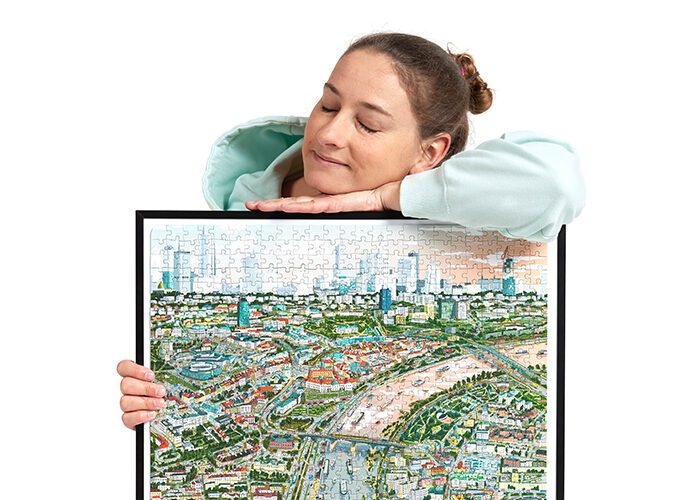 puzzle Puzzlove miasto Warszawa jako dekoracja w ramce