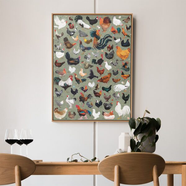 plakat Kury we wnetrzu