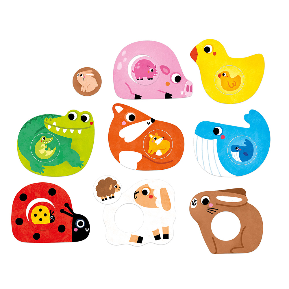 8 ukladanek ze zwierzatkami dla dzieci 1+