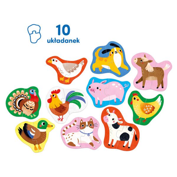 10 ukladanek puzzle ze zwierzatkami