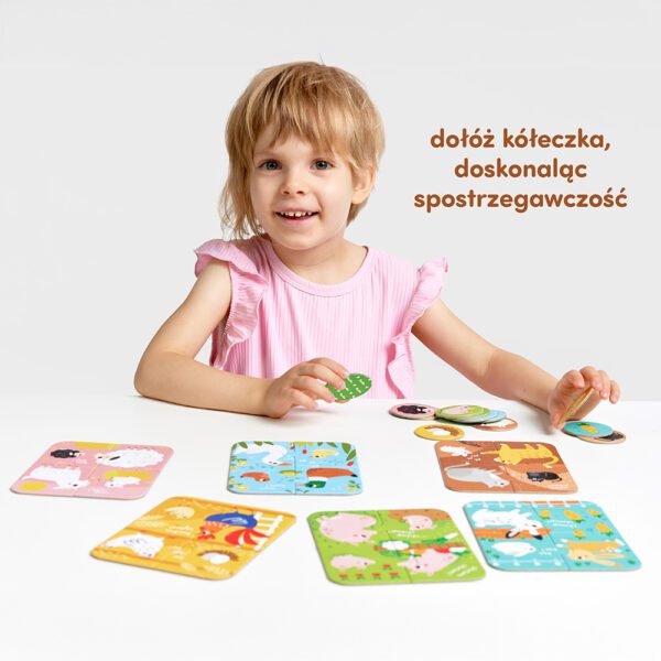 Zwierzeta czteroelementowe puzzle z dokladanymi obrazkami 2+