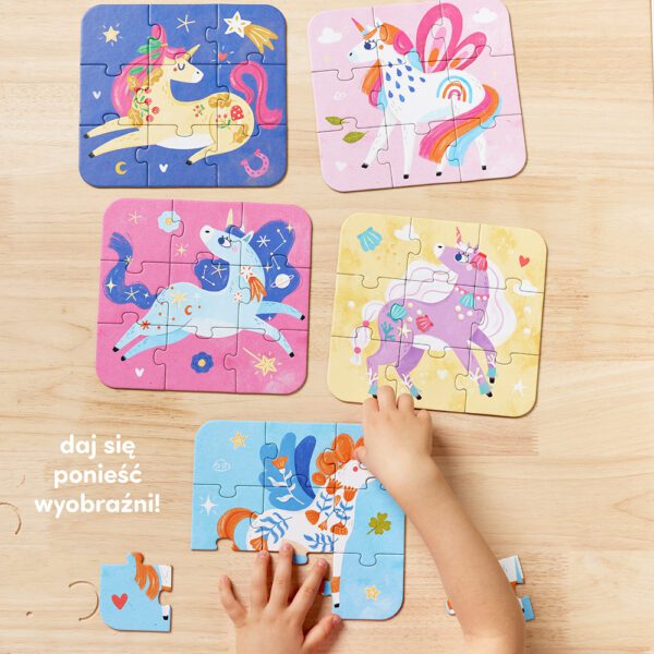 Puzzle z jednorozcami dla dzieci 3+