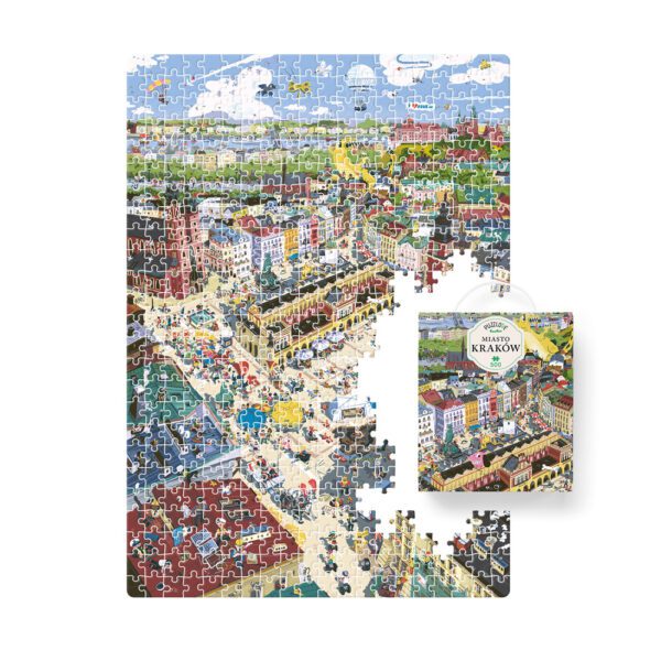 ilustracja Puzzlove Miasto Krakow 500 elementow i box
