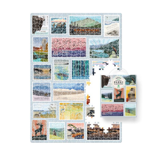 ilustracja Puzzlove Polskie Parki Narodowe 500 elementow i box