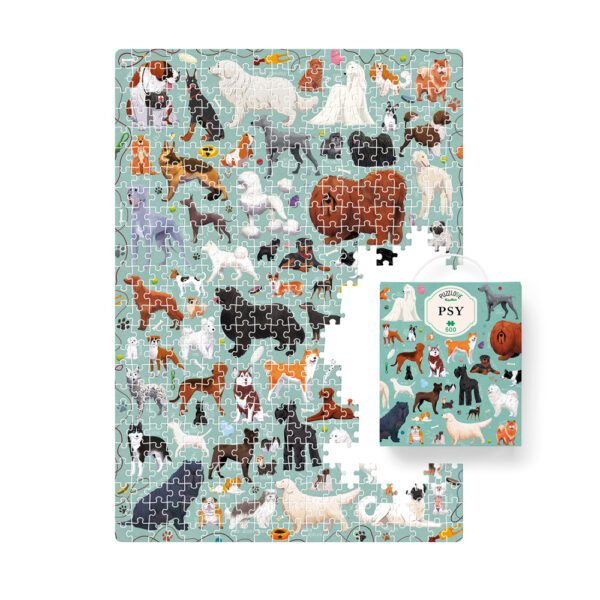 ilustracja Puzzlove Psy 500 elementow i box