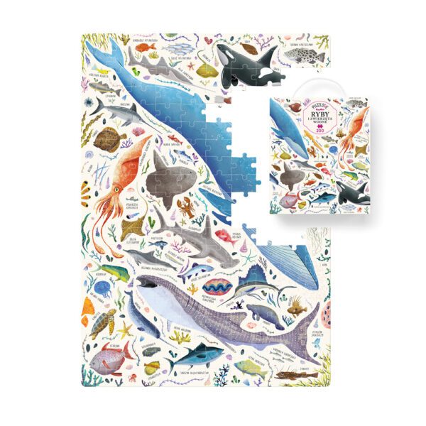 ilustracja Puzzlove Ryby 200 elementow i box