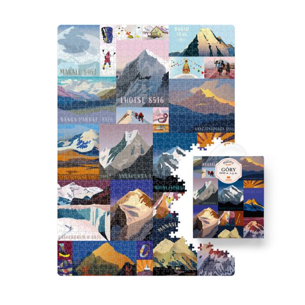 ilustracja Puzzlove Gory 1000 elementow i box