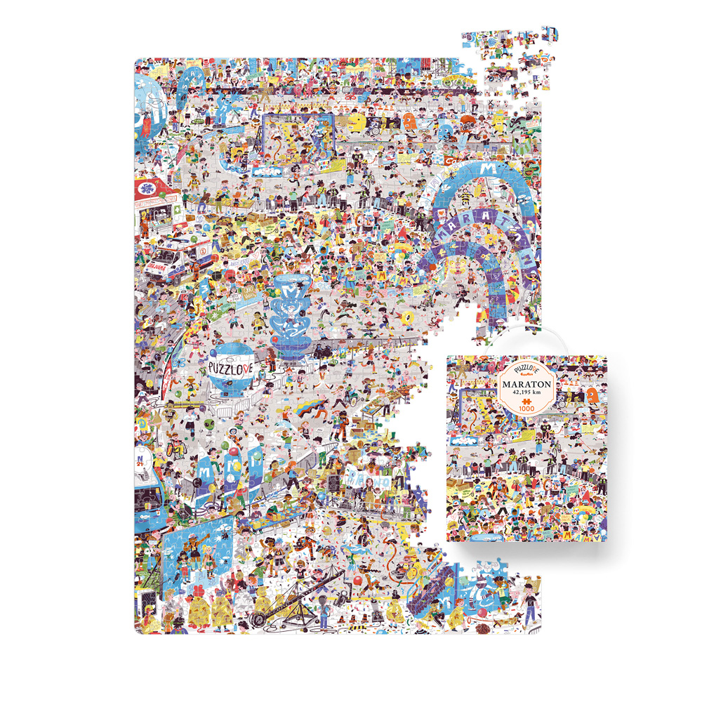 ilustracja Puzzlove Maraton 1000 elementow i box
