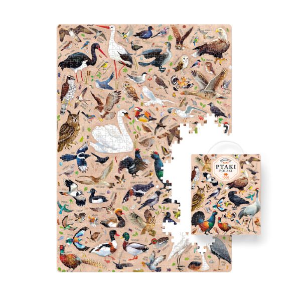 ilustracja Puzzlove Ptaki 1000 elementow i box