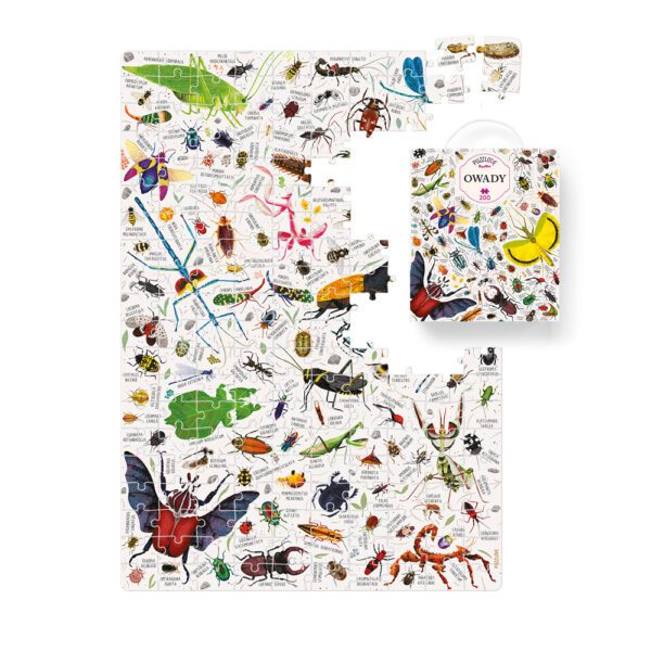 ilustracja Puzzlove Owady 200 elementow i box