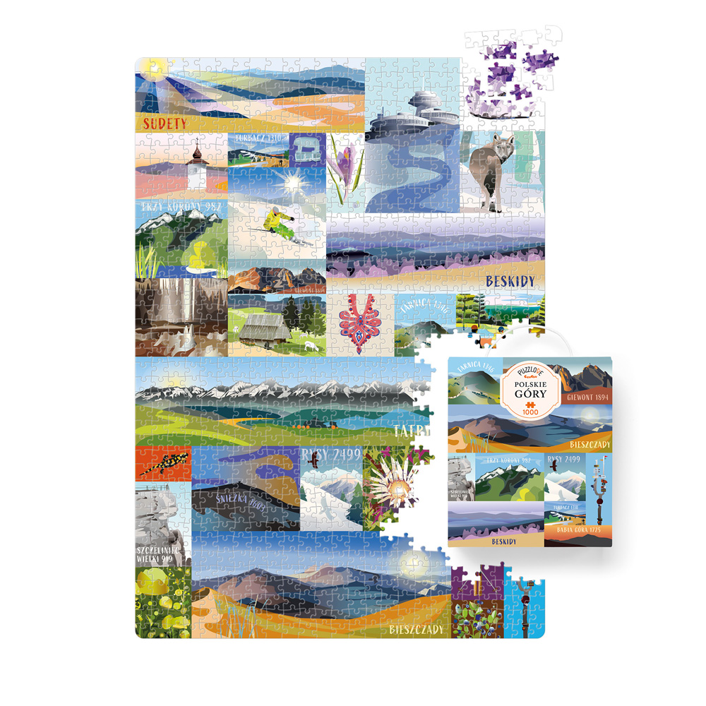 ilustracja Puzzlove Polskie gory 1000 elementow i box