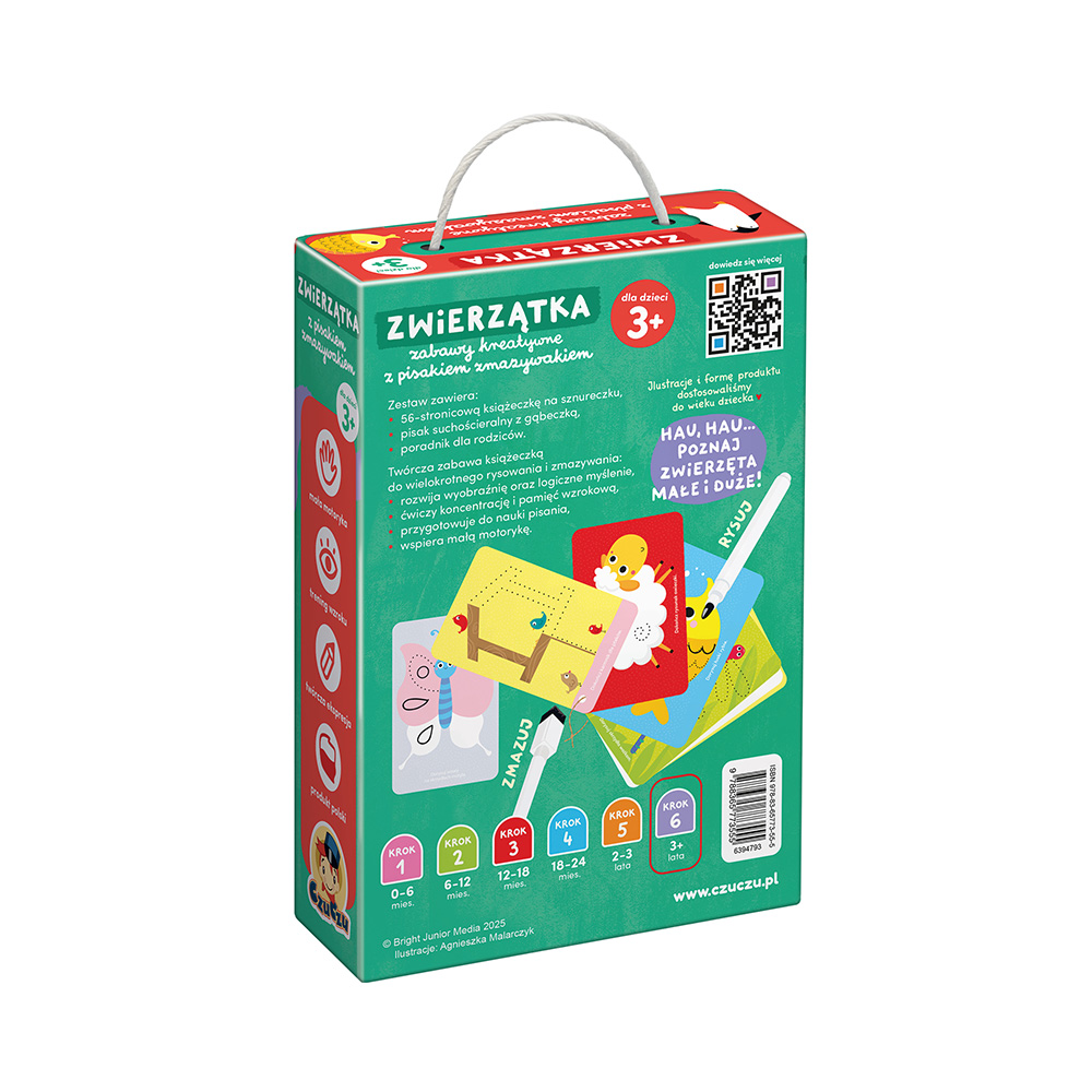 box tyl nowe Zwierzatka z pisakiem zmazywakiem