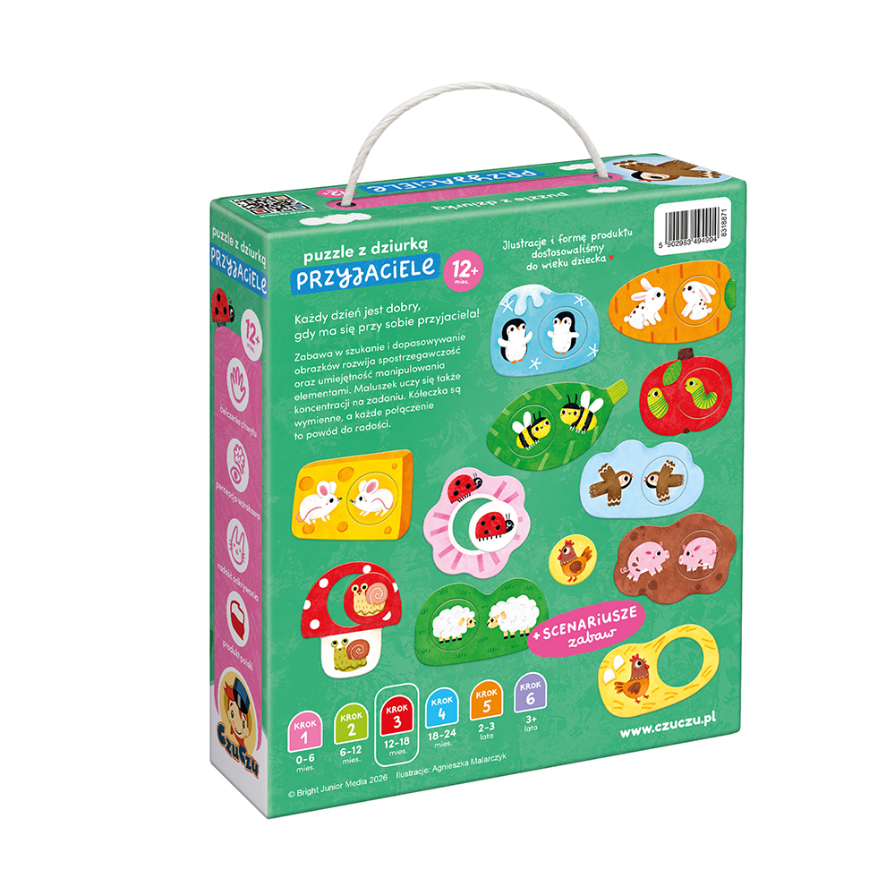 Puzzle z dziurka Przyjaciele box tyl
