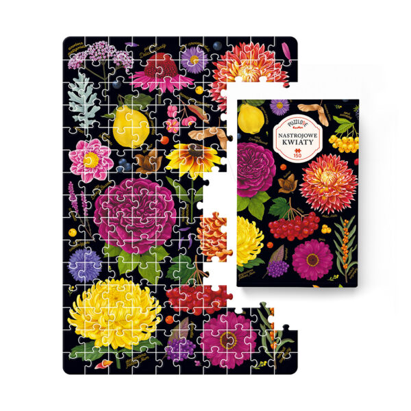 Puzzlove Nastrojowe kwiaty box i ukladanka 150 elementow